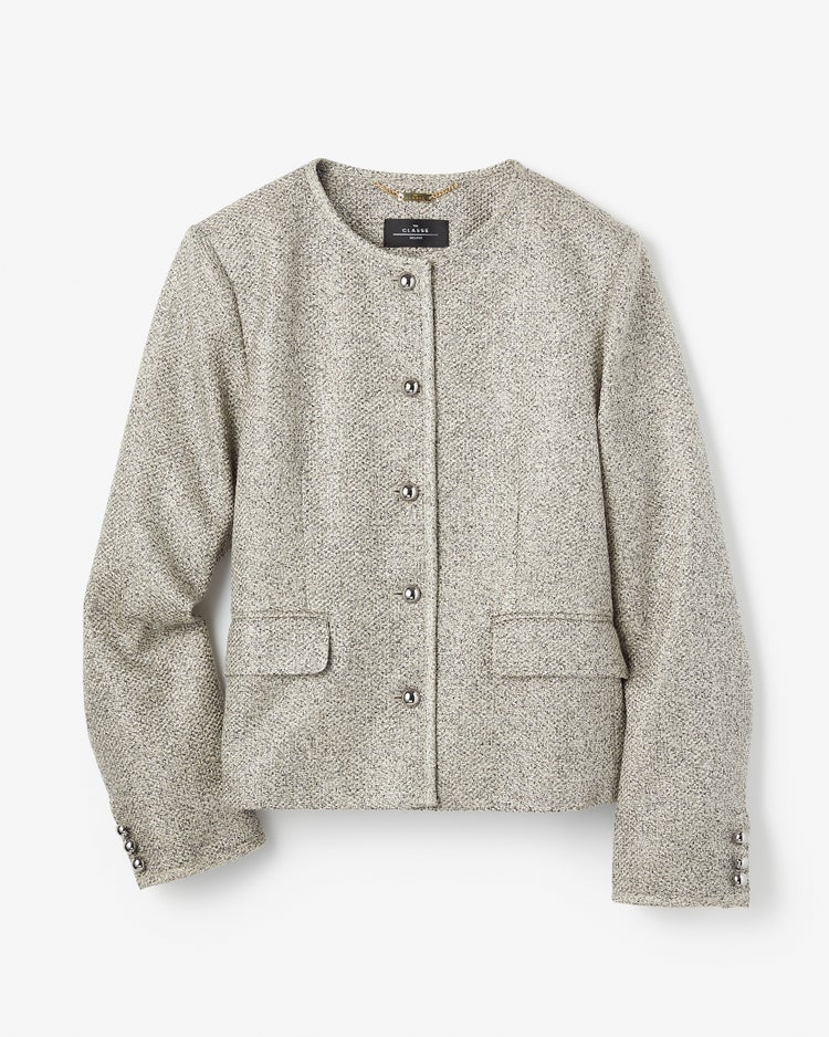 バスケット織り・ショートジャケット 詳細画像 グレーミックス 2