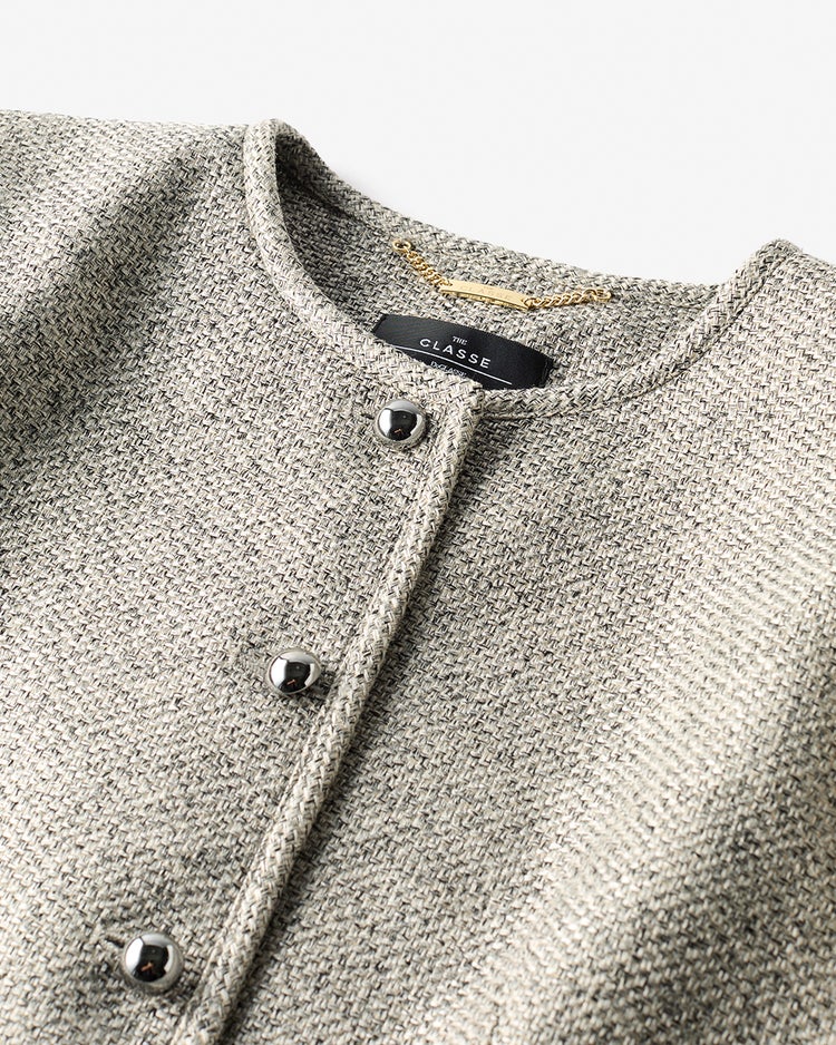 バスケット織り・ショートジャケット 詳細画像 グレーミックス 3
