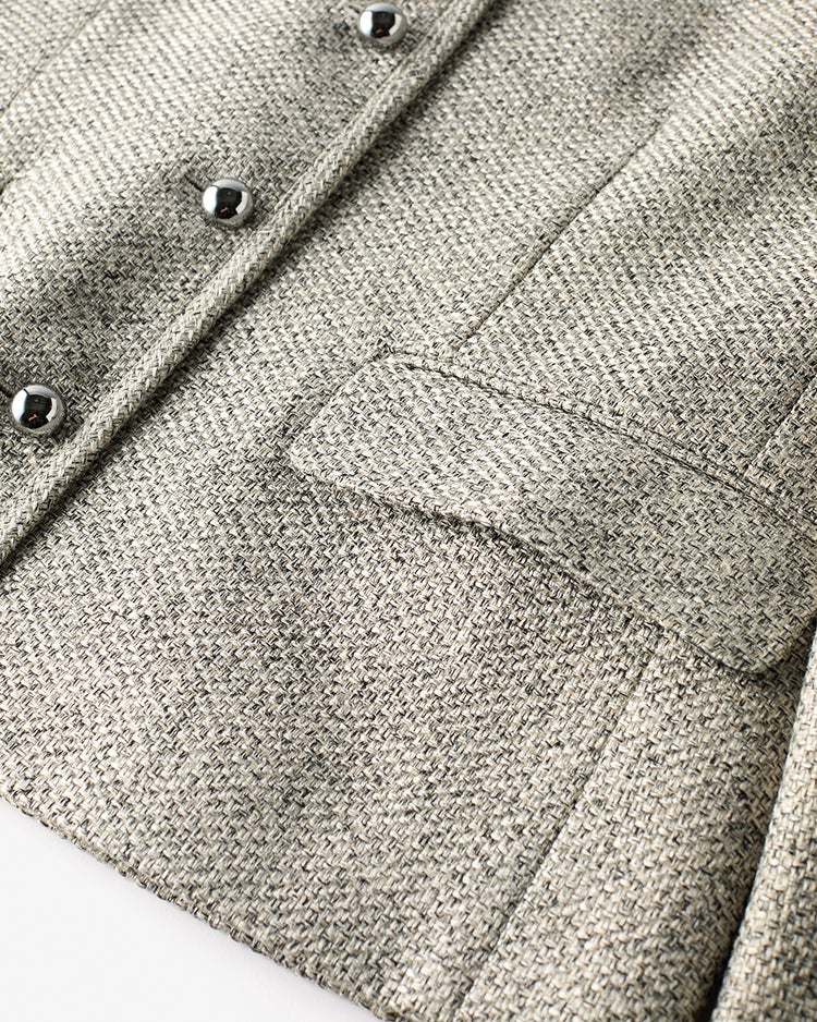 バスケット織り・ショートジャケット 詳細画像 グレーミックス 7