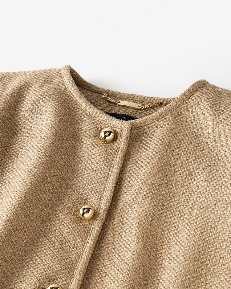 バスケット織り・ショートジャケット 詳細画像 ライトブラウン 4