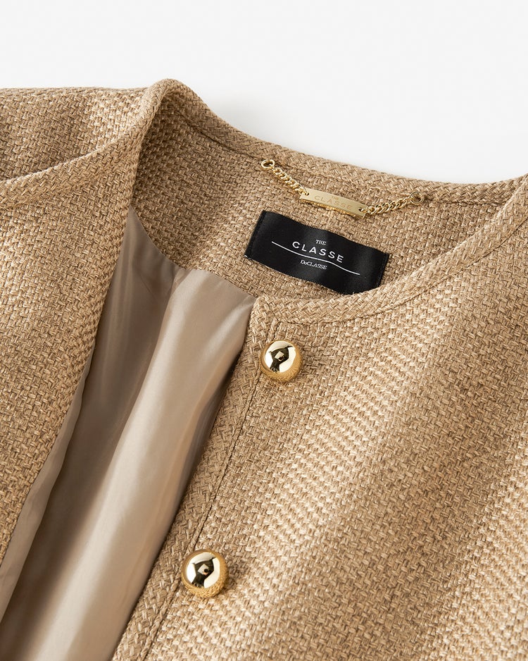 バスケット織り・ショートジャケット 詳細画像 ライトブラウン 5