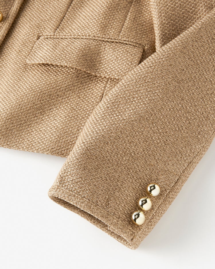 バスケット織り・ショートジャケット 詳細画像 ライトブラウン 6