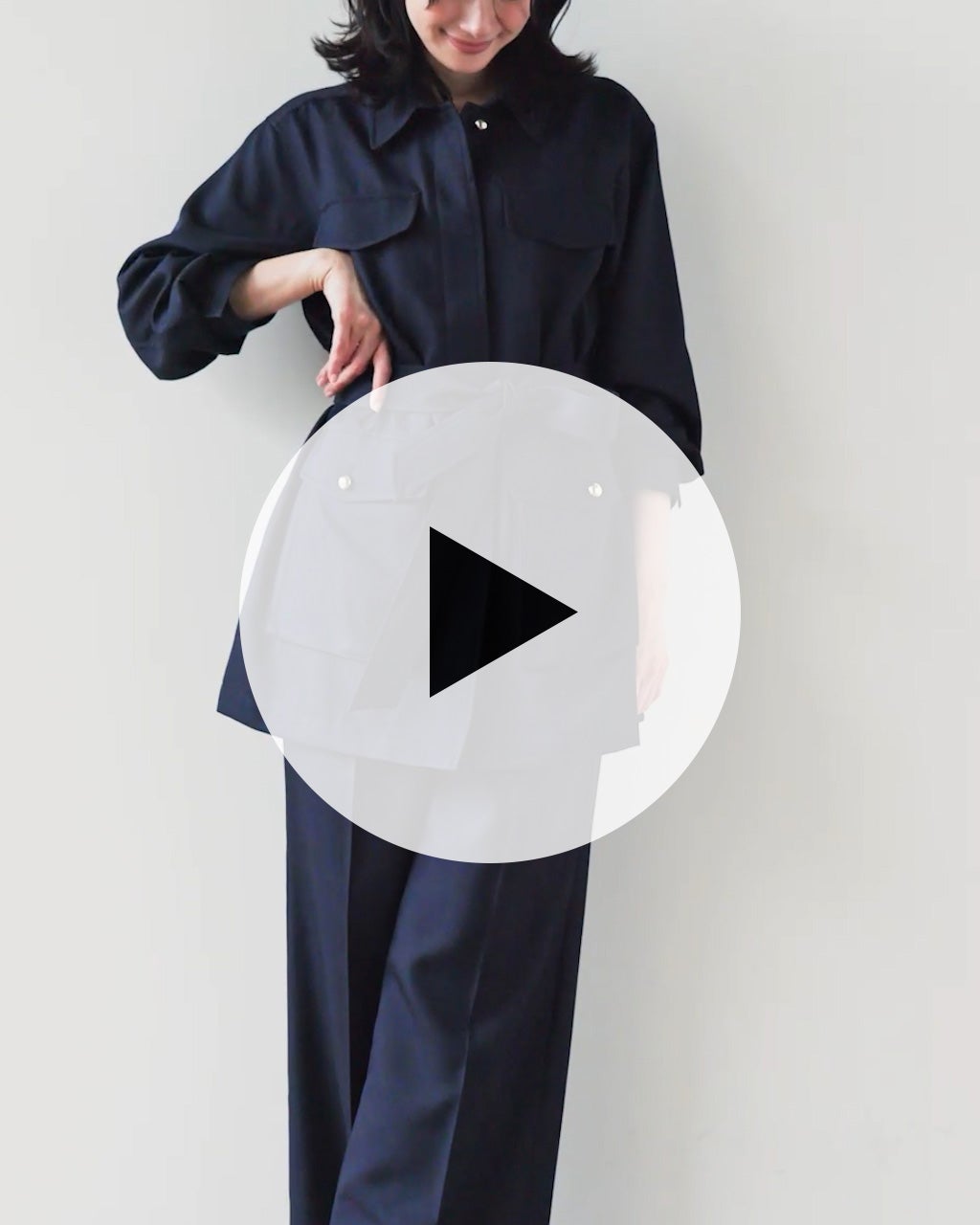 ブッチャー織り・ロングジャケット 動画サムネイル
