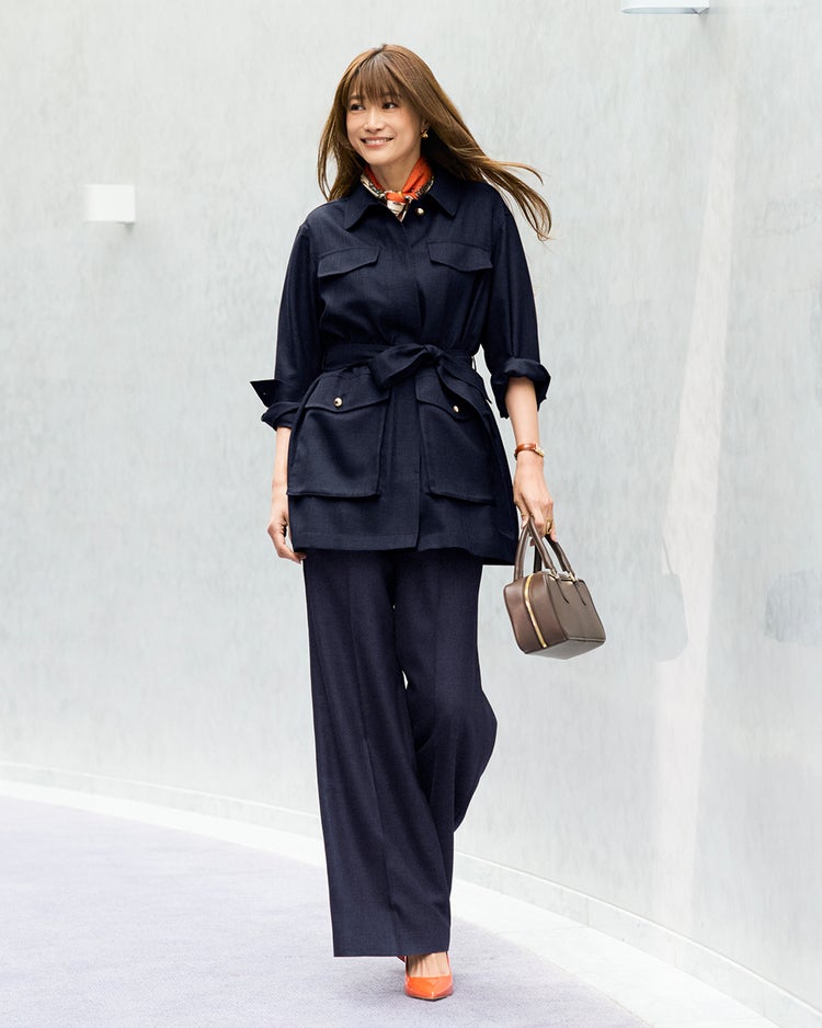 ブッチャー織り・ロングジャケット 詳細画像 ミッドナイトブルー 2