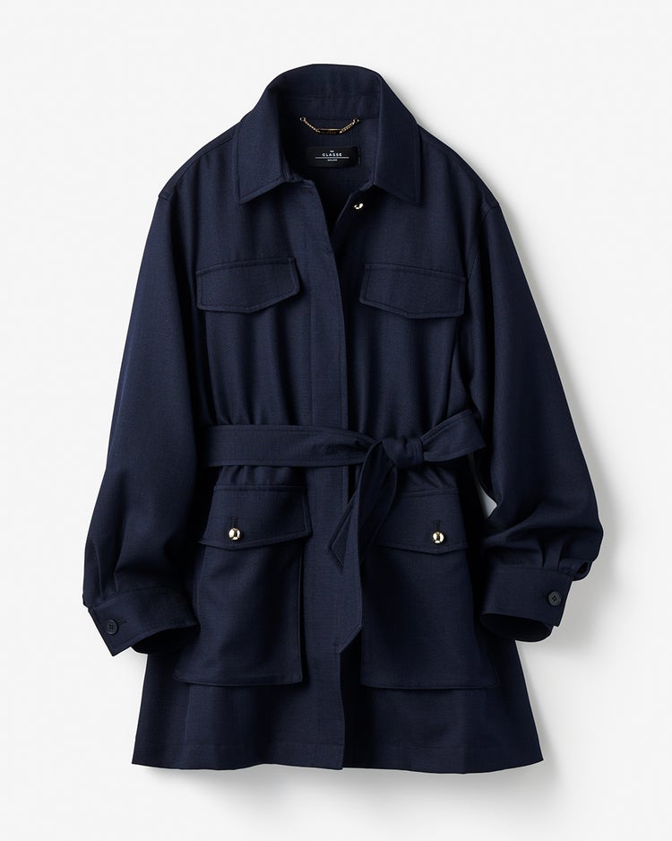 ブッチャー織り・ロングジャケット 詳細画像 ミッドナイトブルー 3