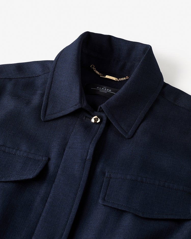 ブッチャー織り・ロングジャケット 詳細画像 ミッドナイトブルー 4