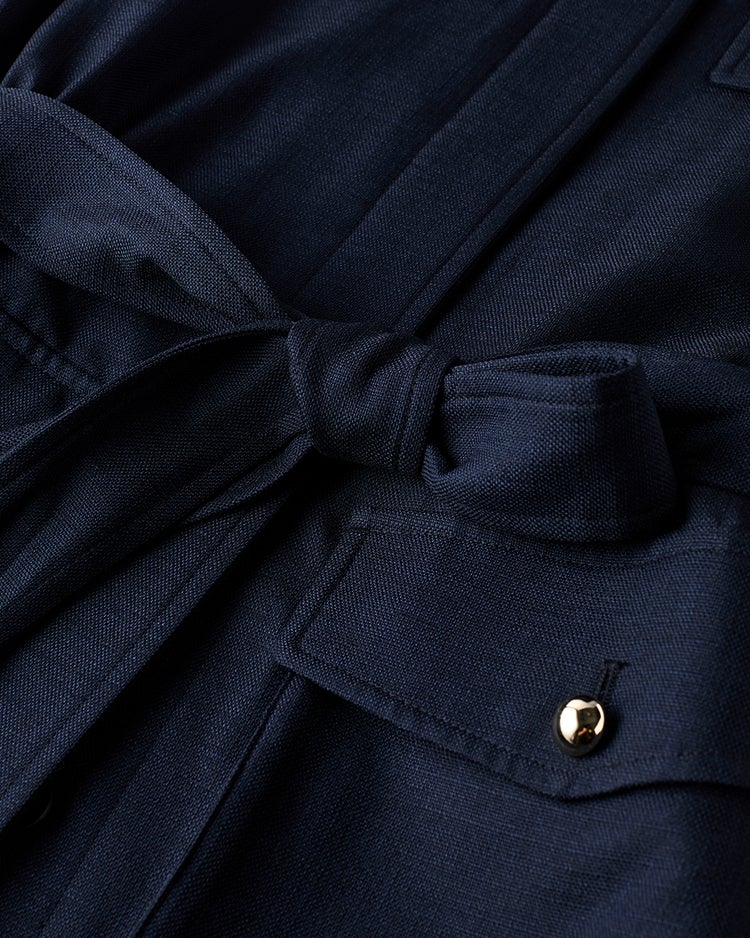 ブッチャー織り・ロングジャケット 詳細画像 ミッドナイトブルー 5