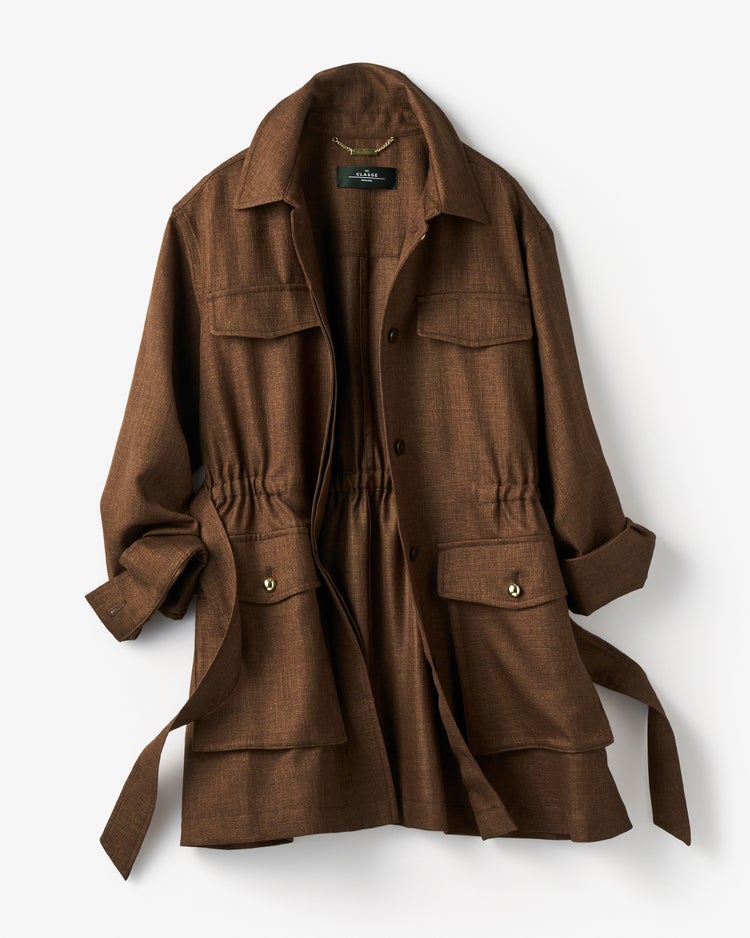 ブッチャー織り・ロングジャケット 詳細画像 ブラウン 3