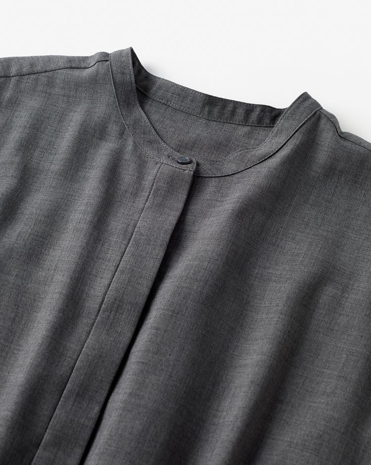 ドレープボイル・ブラウジングシャツワンピース 詳細画像 グレー 4