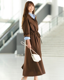 ブッチャー織り・ポケットシャツワンピ