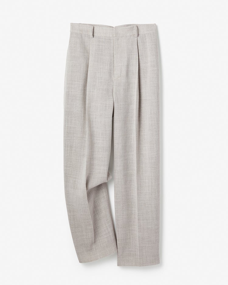バルキーリネンタッチ・カーブテーパードパンツ 詳細画像 ライトグレー 4
