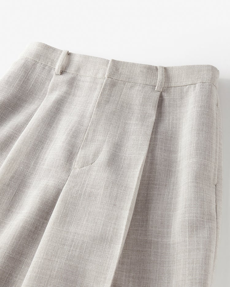 バルキーリネンタッチ・カーブテーパードパンツ 詳細画像 ライトグレー 5
