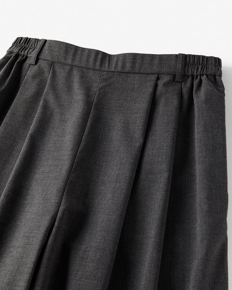 ストレッチビスコース・タックワイドパンツ 詳細画像 チャコール 3