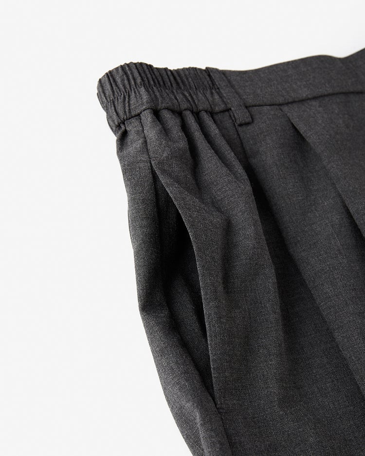 ストレッチビスコース・タックワイドパンツ 詳細画像 チャコール 4