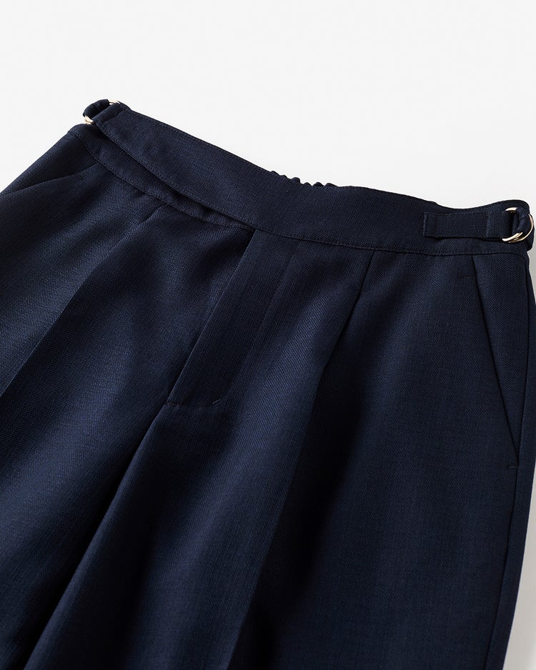 ブッチャー織り・タックワイドパンツ 詳細画像 ミッドナイトブルー 8