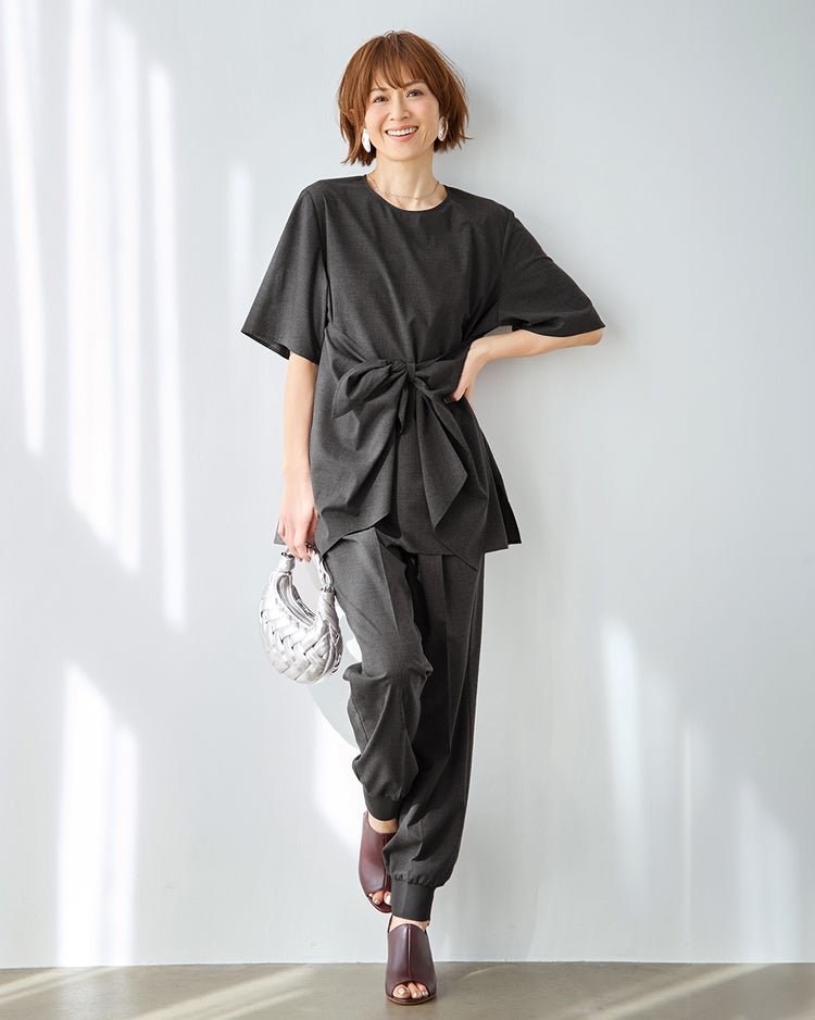 ストレッチビスコース・ジョグパンツ 詳細画像 チャコール 1