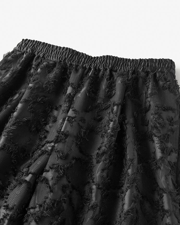 カットジャカード・ワイドパンツ 詳細画像 ブラック 2