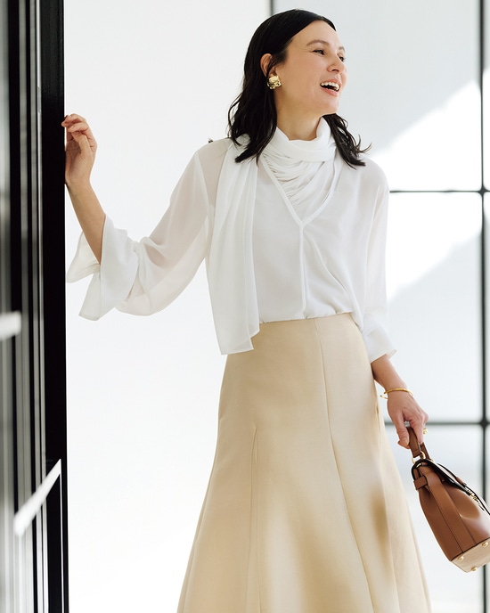 シアーシフォン・ストールブラウス