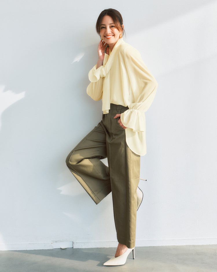 シアーシフォン・ストールブラウス 詳細画像 ペールイエロー 1