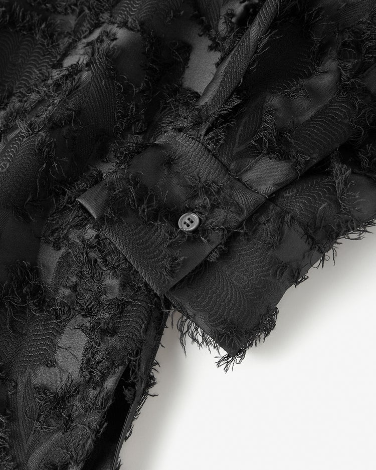カットジャカード・フォルムシャツ 詳細画像 ブラック 4