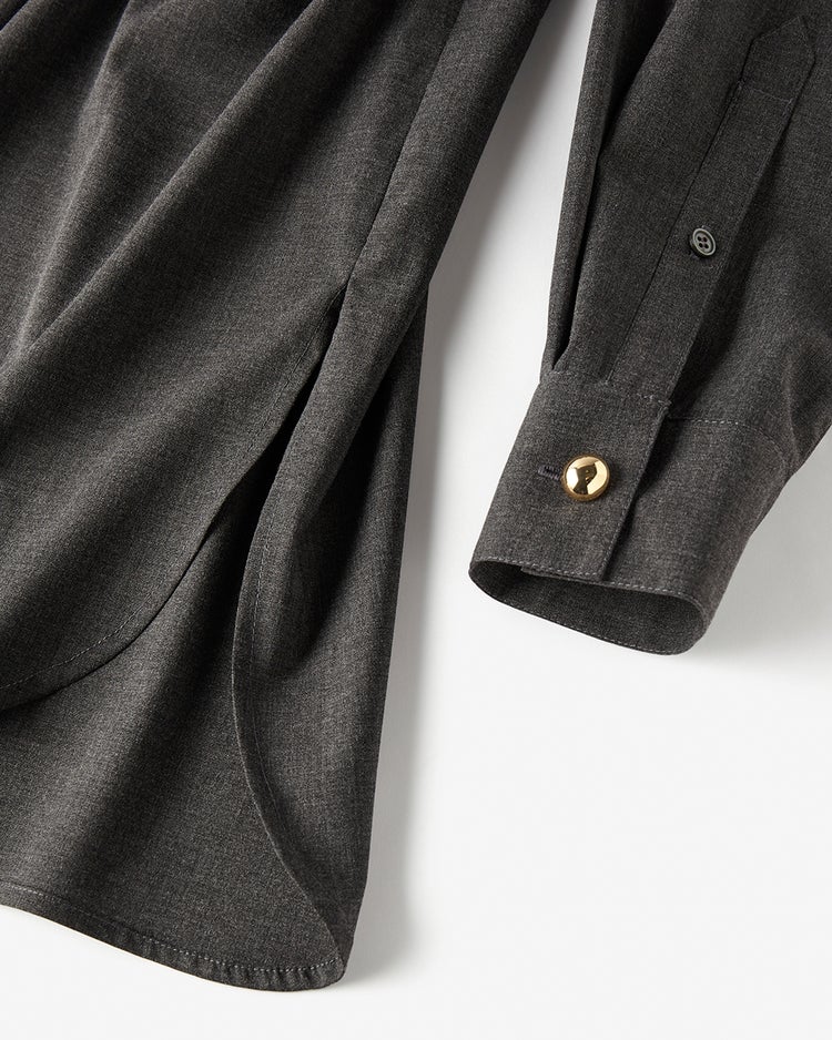 ストレッチビスコース・オーバーシャツ 詳細画像 チャコール 7