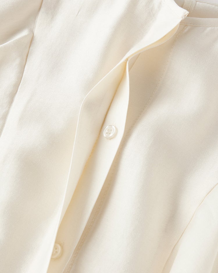 シルキーポプリン・ラッフルブラウス 詳細画像 オフホワイト 6