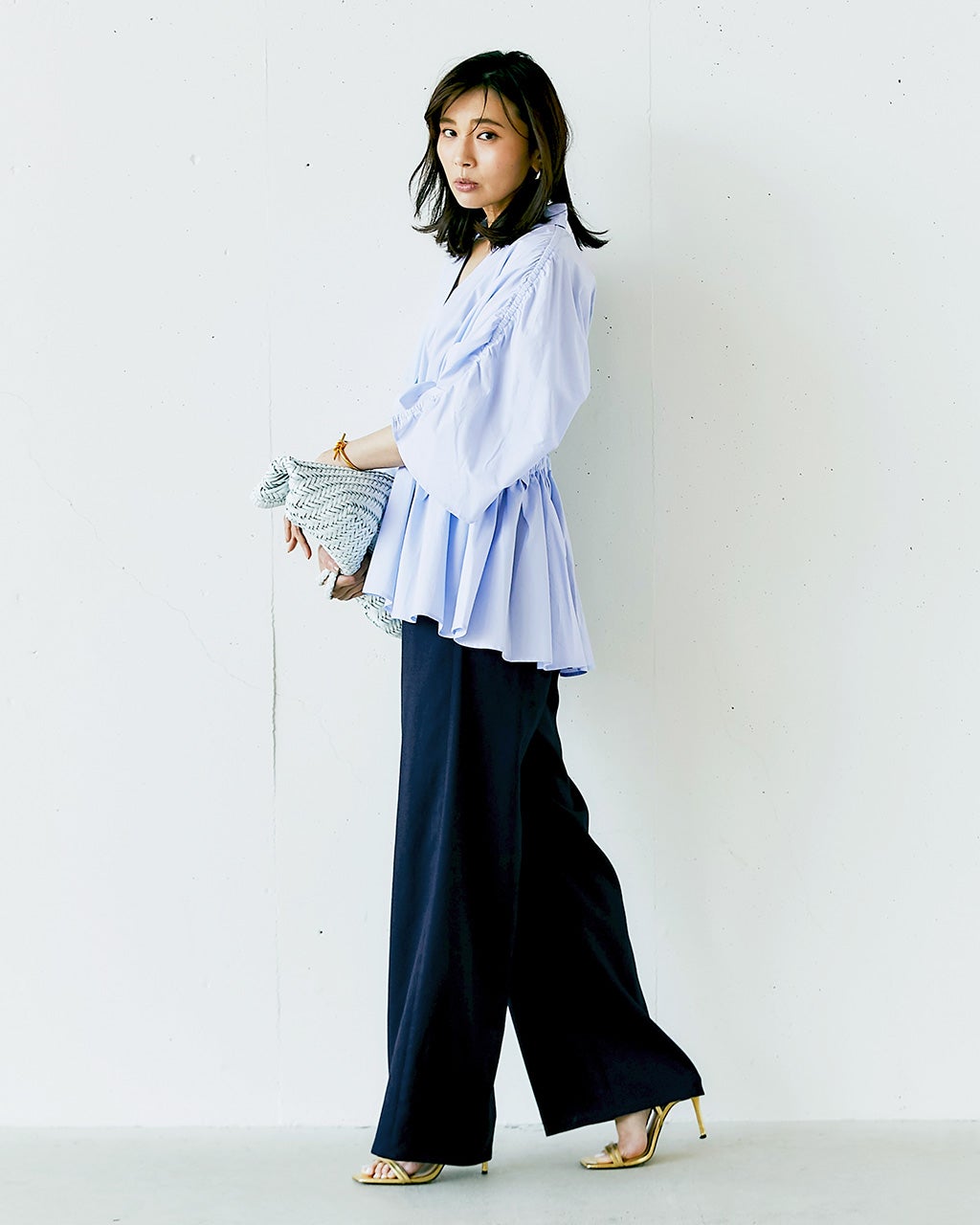  PARTY カシュクールブラウス エステータ】シルク混タフタ カシュクールブラウス / 23区 L