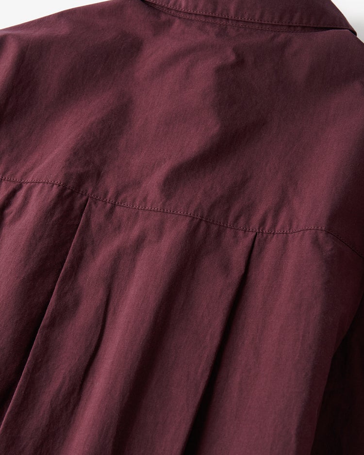 とろみコットン・スクエアワイドシャツ 詳細画像 ボルドー 4