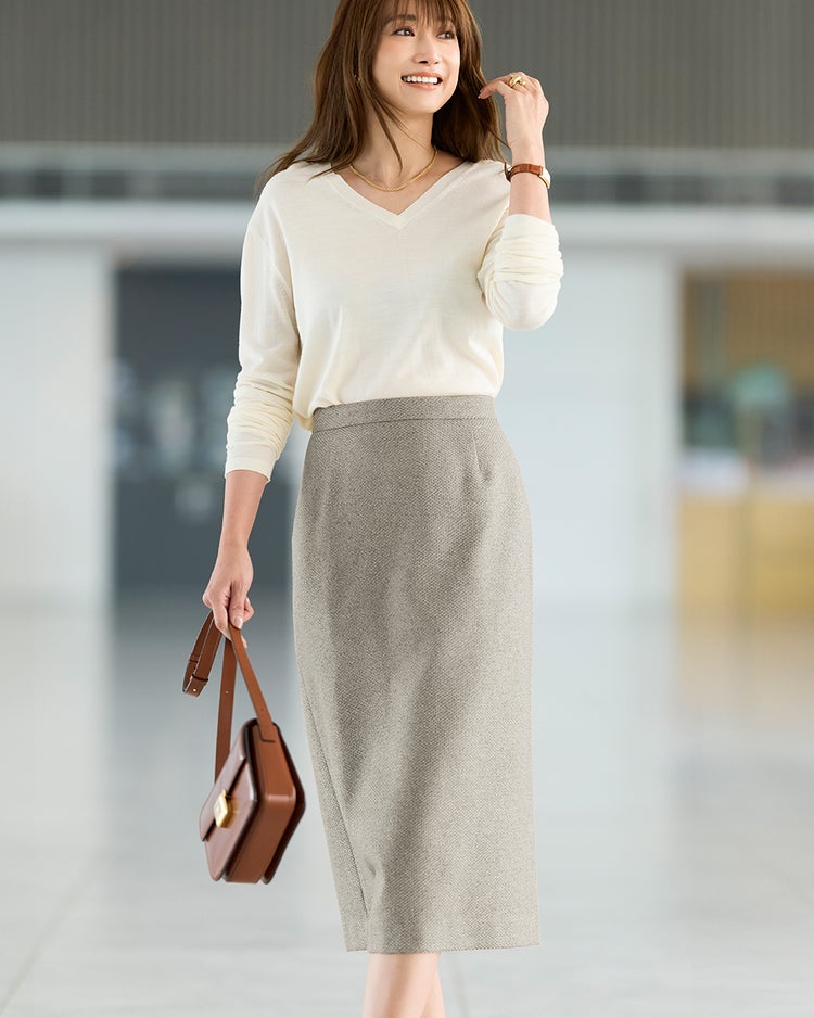 バスケット織り・2WAYペプラムスカート 詳細画像 グレーミックス 1