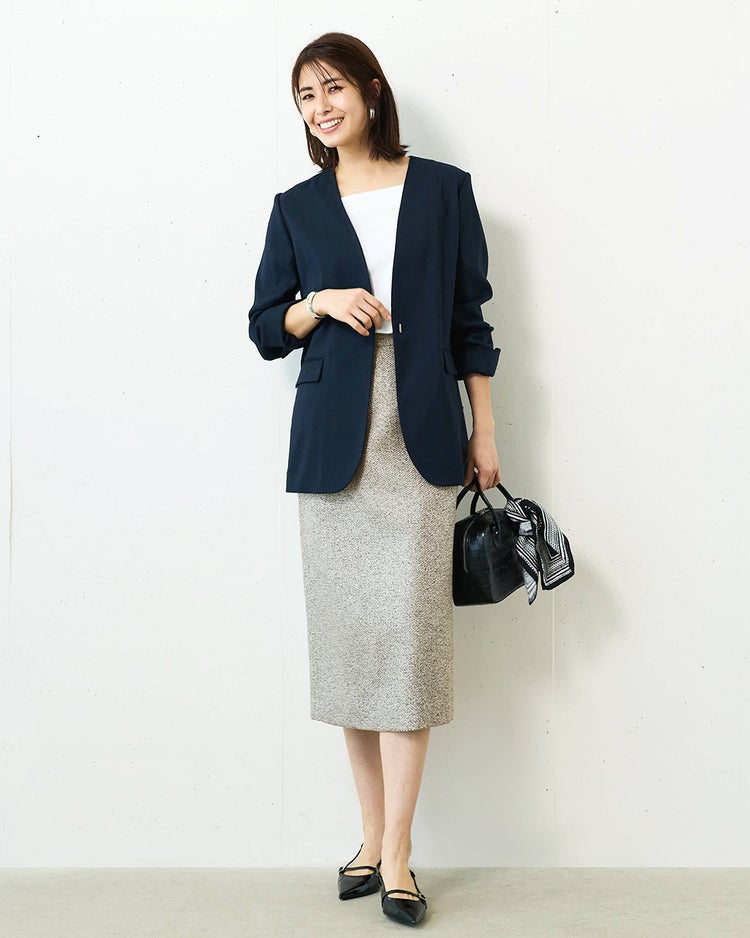 バスケット織り・2WAYペプラムスカート 詳細画像 グレーミックス 2