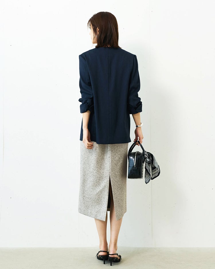 バスケット織り・2WAYペプラムスカート 詳細画像 グレーミックス 3