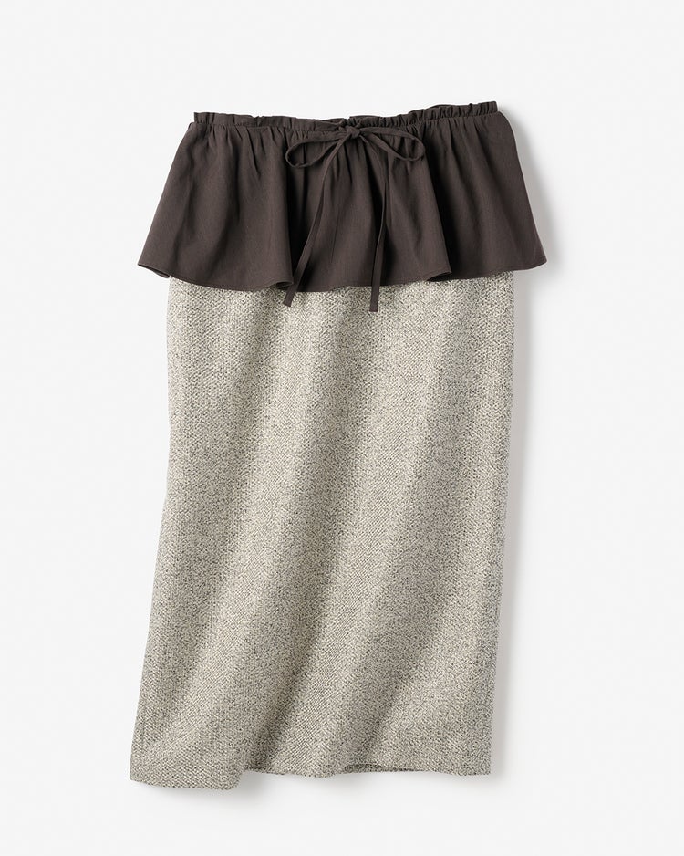 バスケット織り・2WAYペプラムスカート 詳細画像 グレーミックス 4