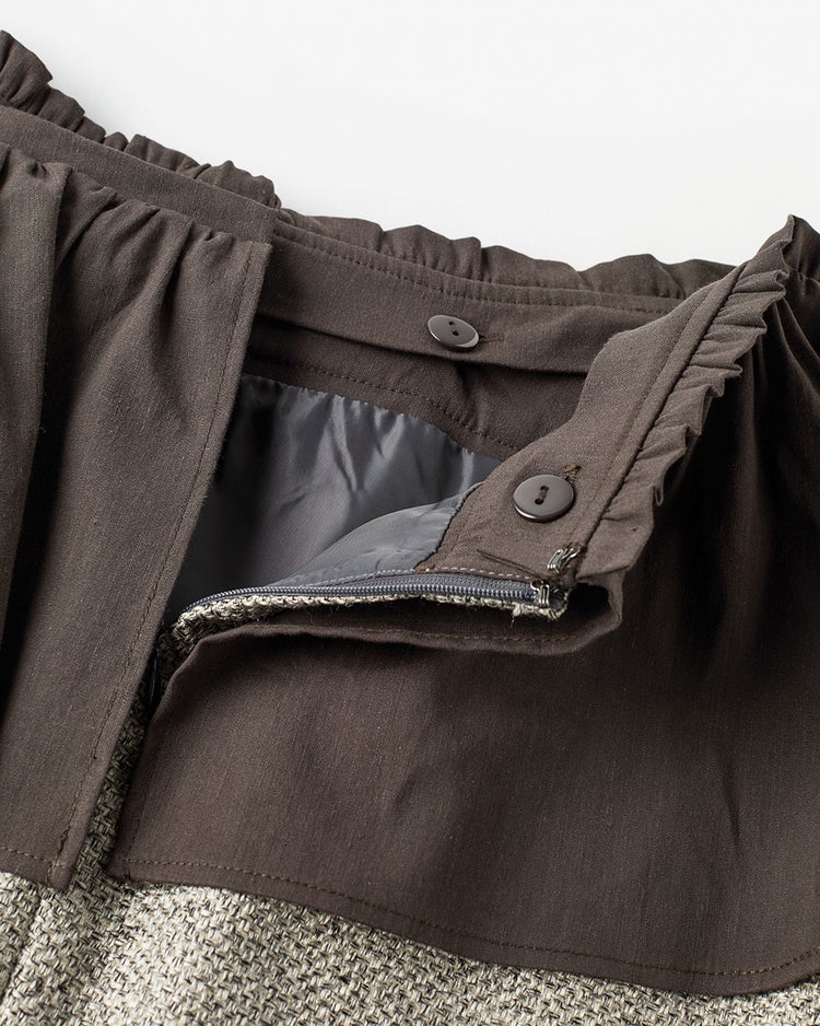 バスケット織り・2WAYペプラムスカート 詳細画像 グレーミックス 9