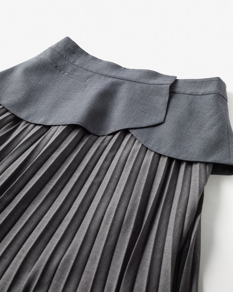 ドレープボイル・ドッキングプリーツスカート 詳細画像 グレー 3