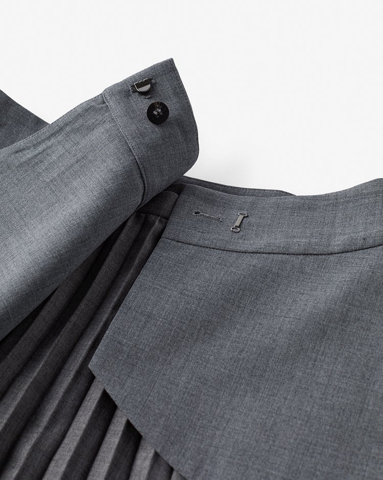 ドレープボイル・ドッキングプリーツスカート 詳細画像 グレー 5