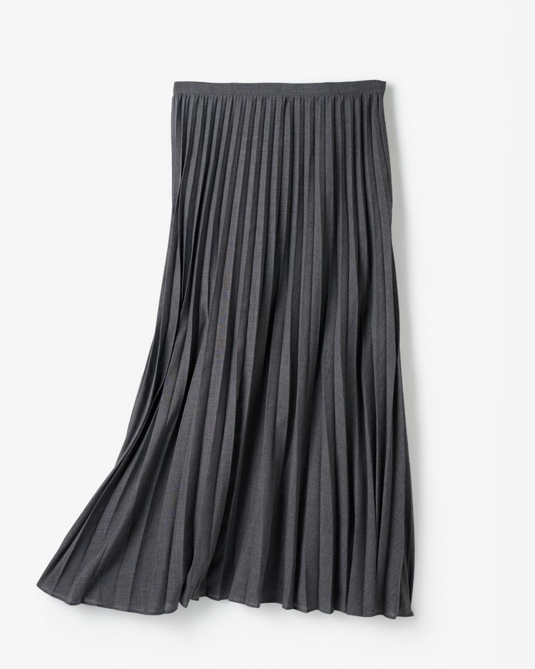 ドレープボイル・ドッキングプリーツスカート 詳細画像 グレー 7