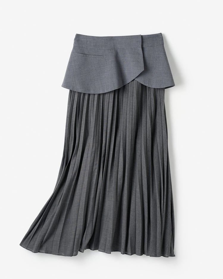 ドレープボイル・ドッキングプリーツスカート 詳細画像 グレー 8