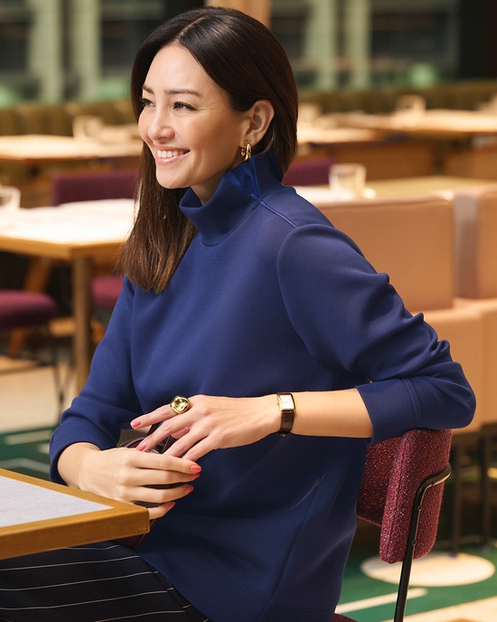 シルキーダンボール・異素材ハイネック