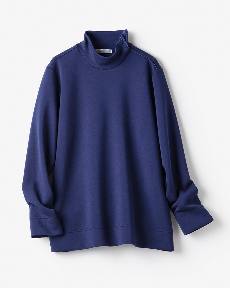 シルキーダンボール・異素材ハイネック 詳細画像 ブルー 3