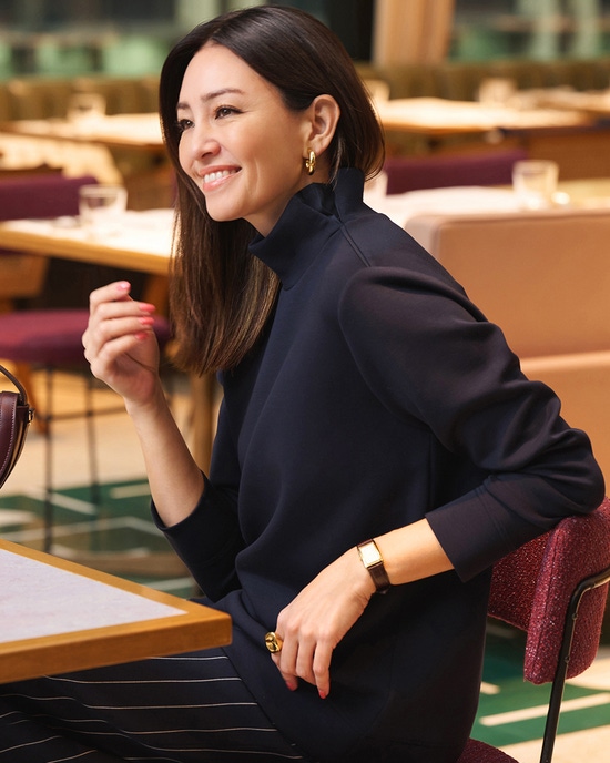 シルキーダンボール・異素材ハイネック