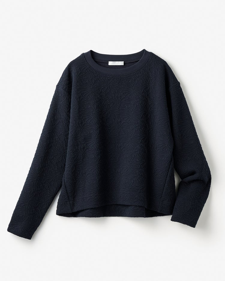 フラワージャカード・クルーネックトップス 詳細画像 ミッドナイトブルー 3