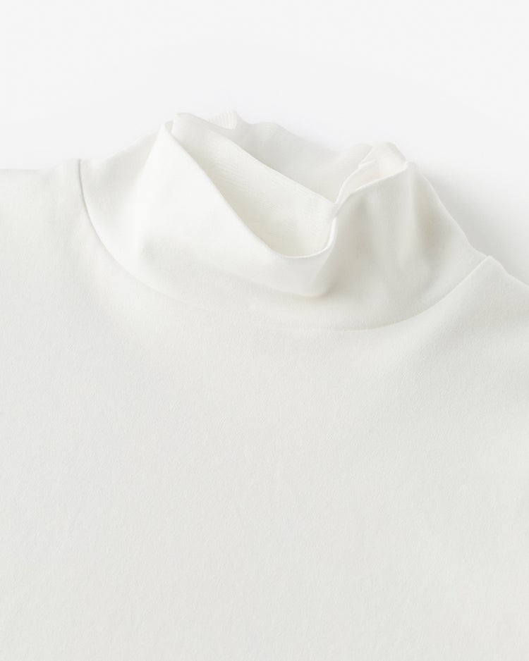 超長綿・チュールレイヤード風ハイネック 詳細画像 オフホワイト 2