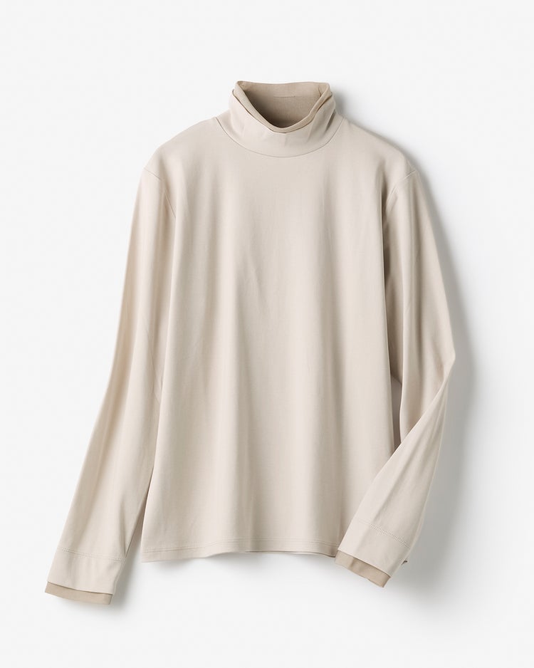 超長綿・チュールレイヤード風ハイネック 詳細画像 ライトグレー 3