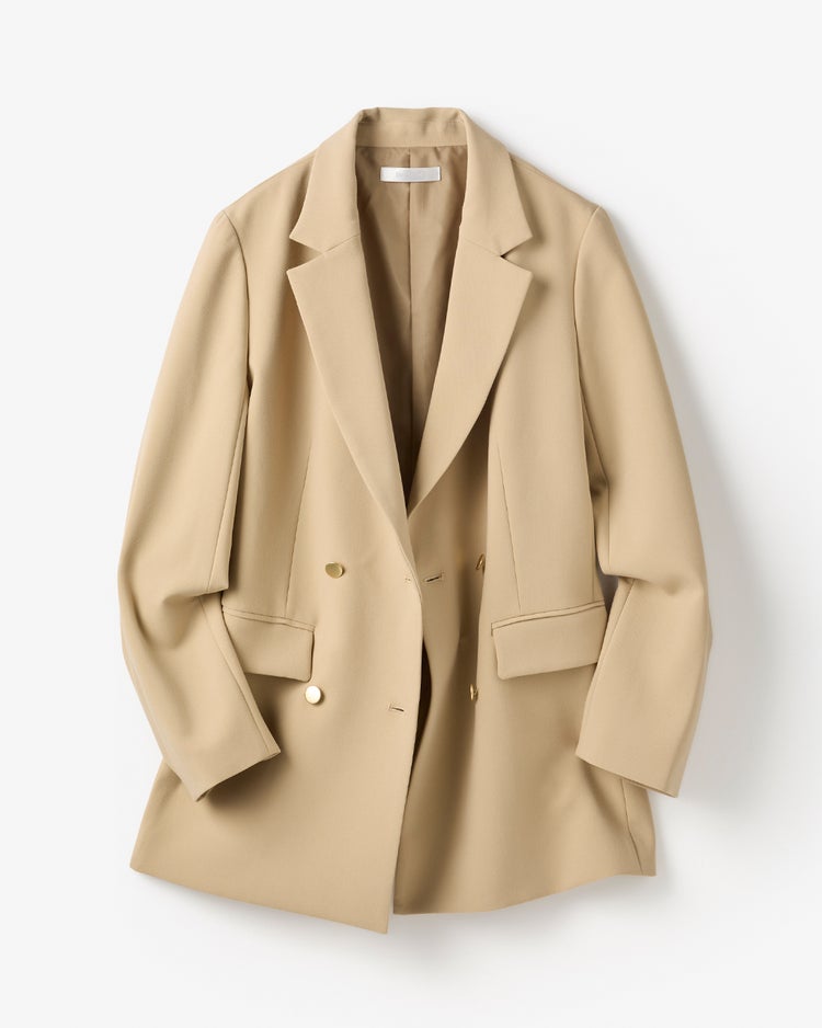 スポンジWクロス・ダブルブレストジャケット 詳細画像 ベージュ 6