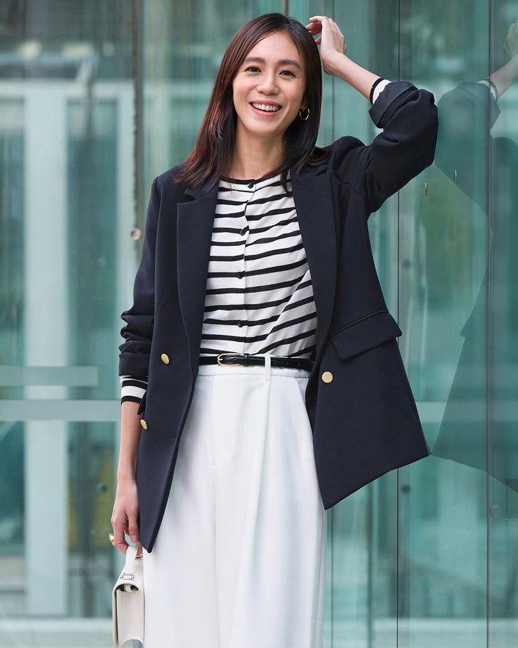 スポンジWクロス・ダブルブレストジャケット 詳細画像 ミッドナイトブルー 1