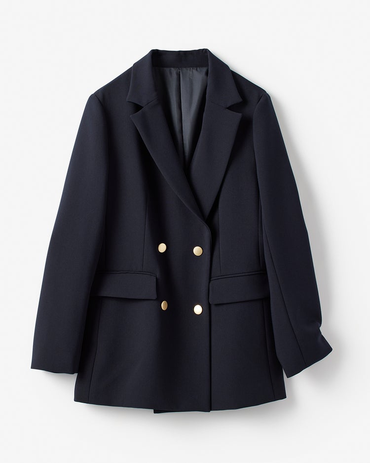 スポンジWクロス・ダブルブレストジャケット 詳細画像 ミッドナイトブルー 4