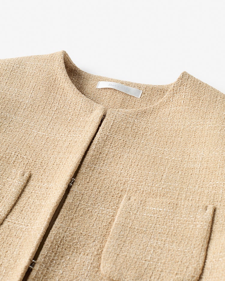 ツイード・ノーカラージャケット 詳細画像 ベージュ 3