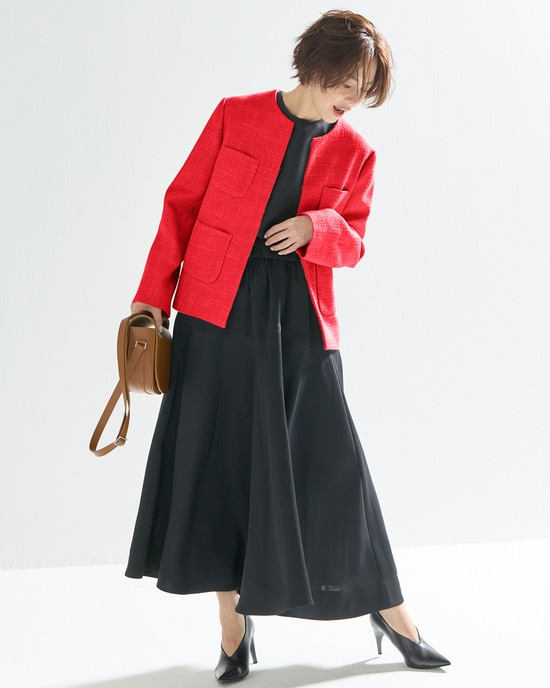 ツイード・ノーカラージャケット