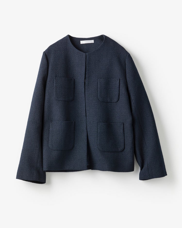 ツイード・ノーカラージャケット 詳細画像 ミッドナイトブルー 9