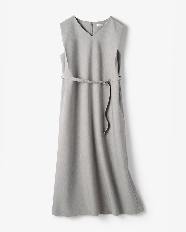 スポンジWクロス・ベルト付きワンピース 詳細画像 グレー 3